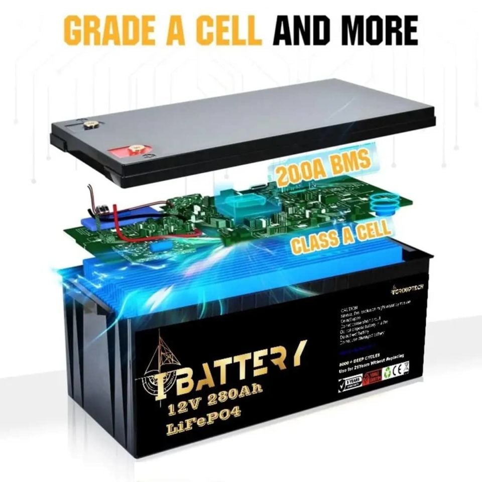 Ibattery LiFePO4 12V 280A Prizmatik Hücreli Akü