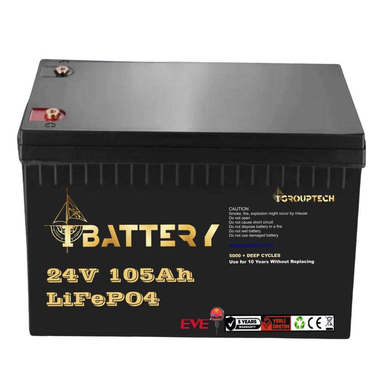 Ibattery LiFePo4 24V 105A Prizmatik Hücreli Akü