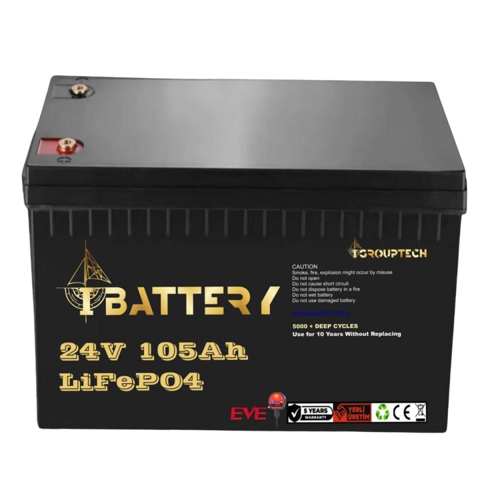 Ibattery LiFePo4 24V 105A Prizmatik Hücreli Akü