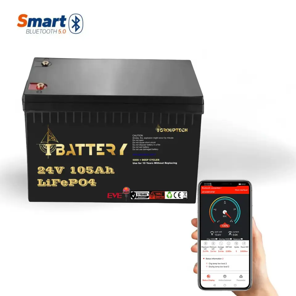 Ibattery LiFePo4 24V 105A Prizmatik Hücreli Akü