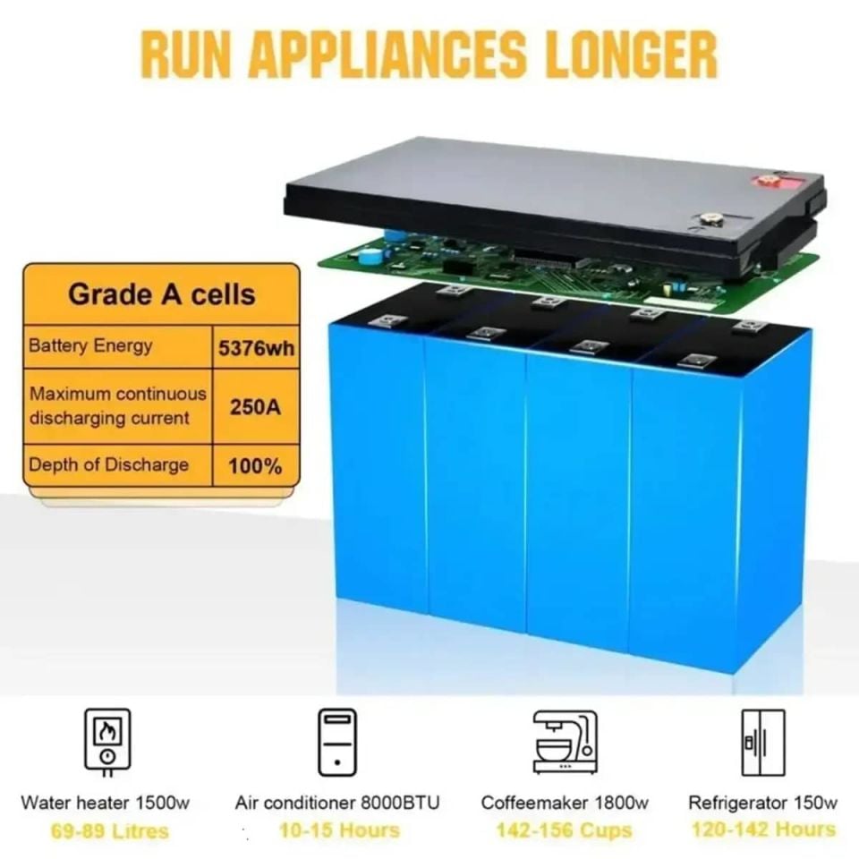 Ibattery LiFePO4 12V 420Ah Prizmatik Hücreli Akü