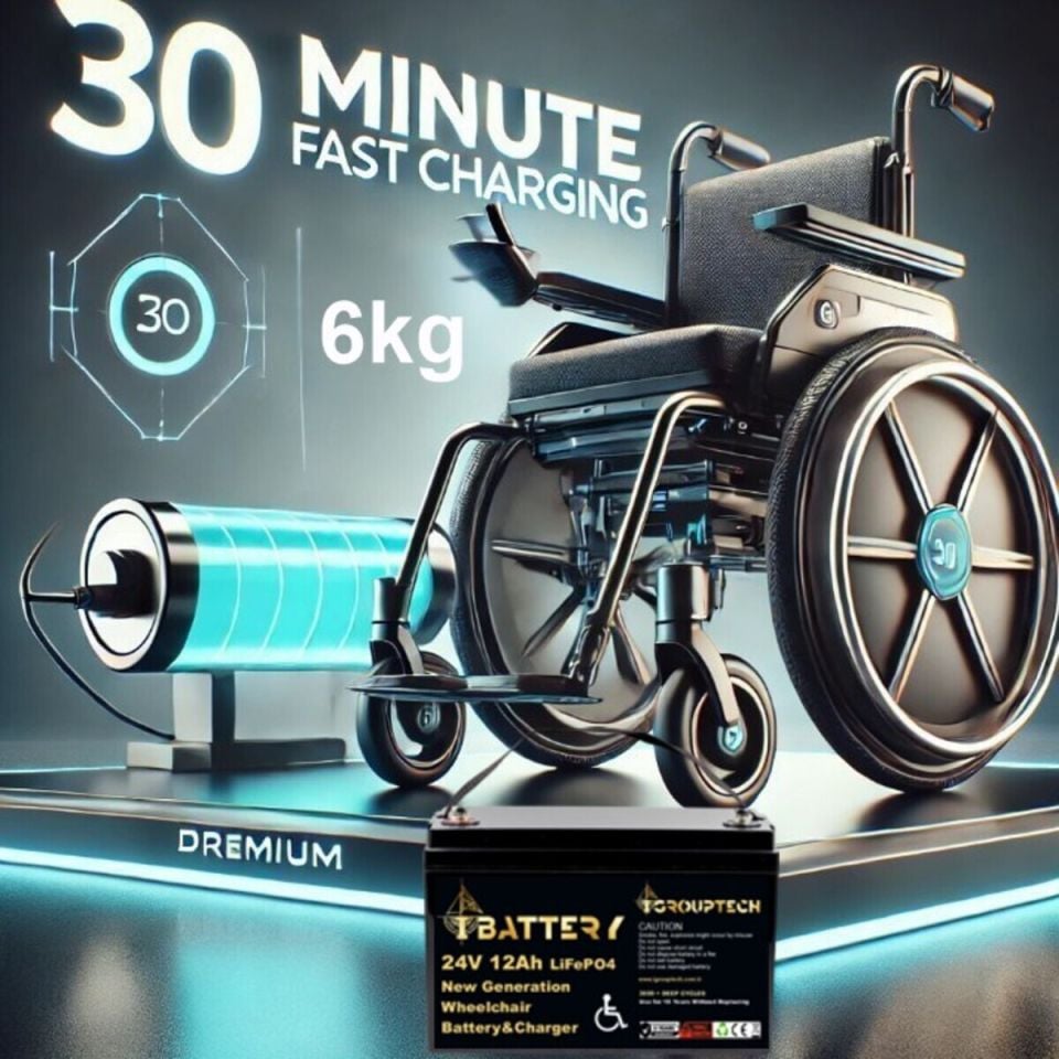 IBATTERY 24V 12Ah LiFePO4 Tekerlekli Sandalye Güç Kiti