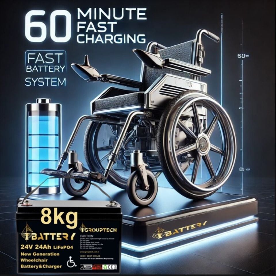 IBATTERY 24V 24Ah LiFePO4 Tekerlekli Sandalye Güç Kiti
