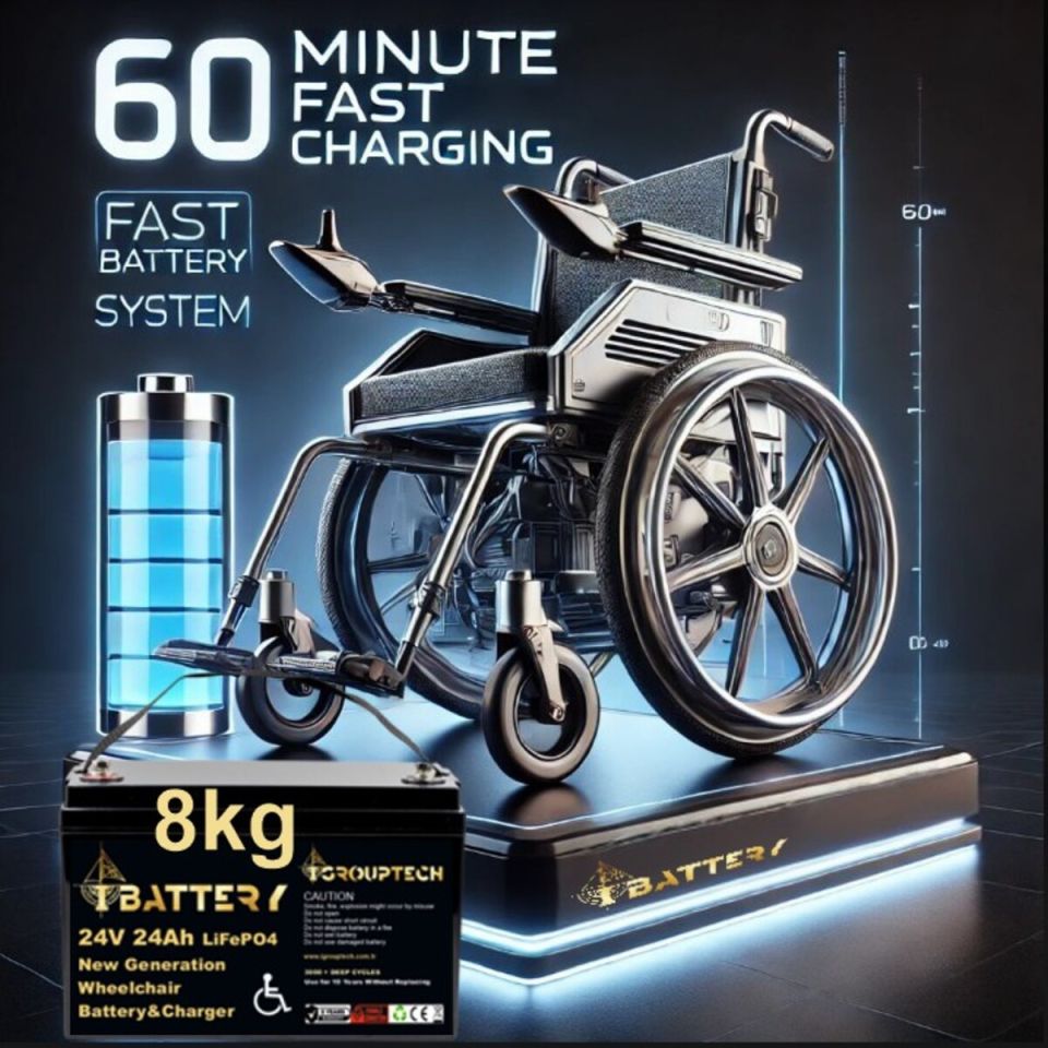 IBATTERY 24V 24Ah LiFePO4 Tekerlekli Sandalye Güç Kiti
