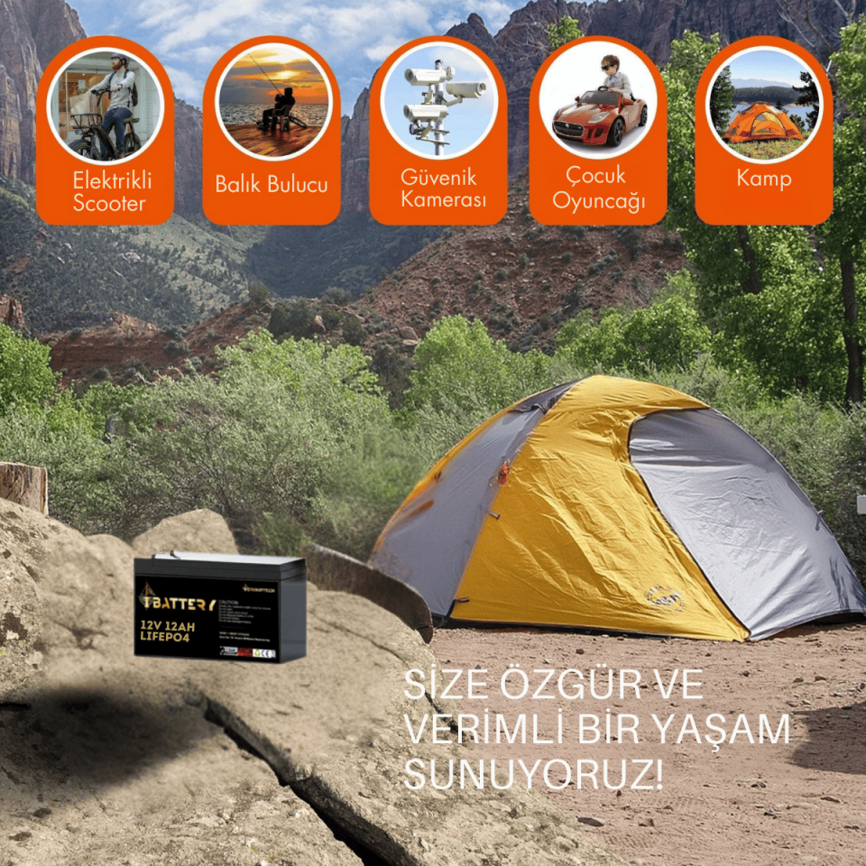 Ibattery LiFePO4 12V 12Ah Akü