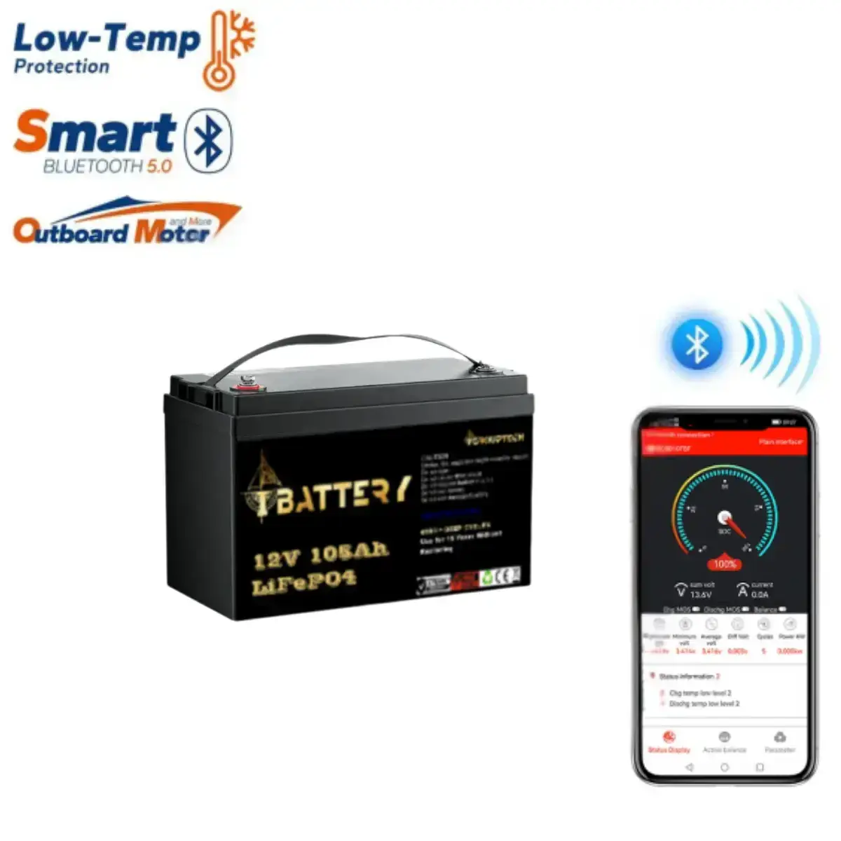 Ibattery 12V 105Ah LiFePO4 Çift Amaçlı Akü