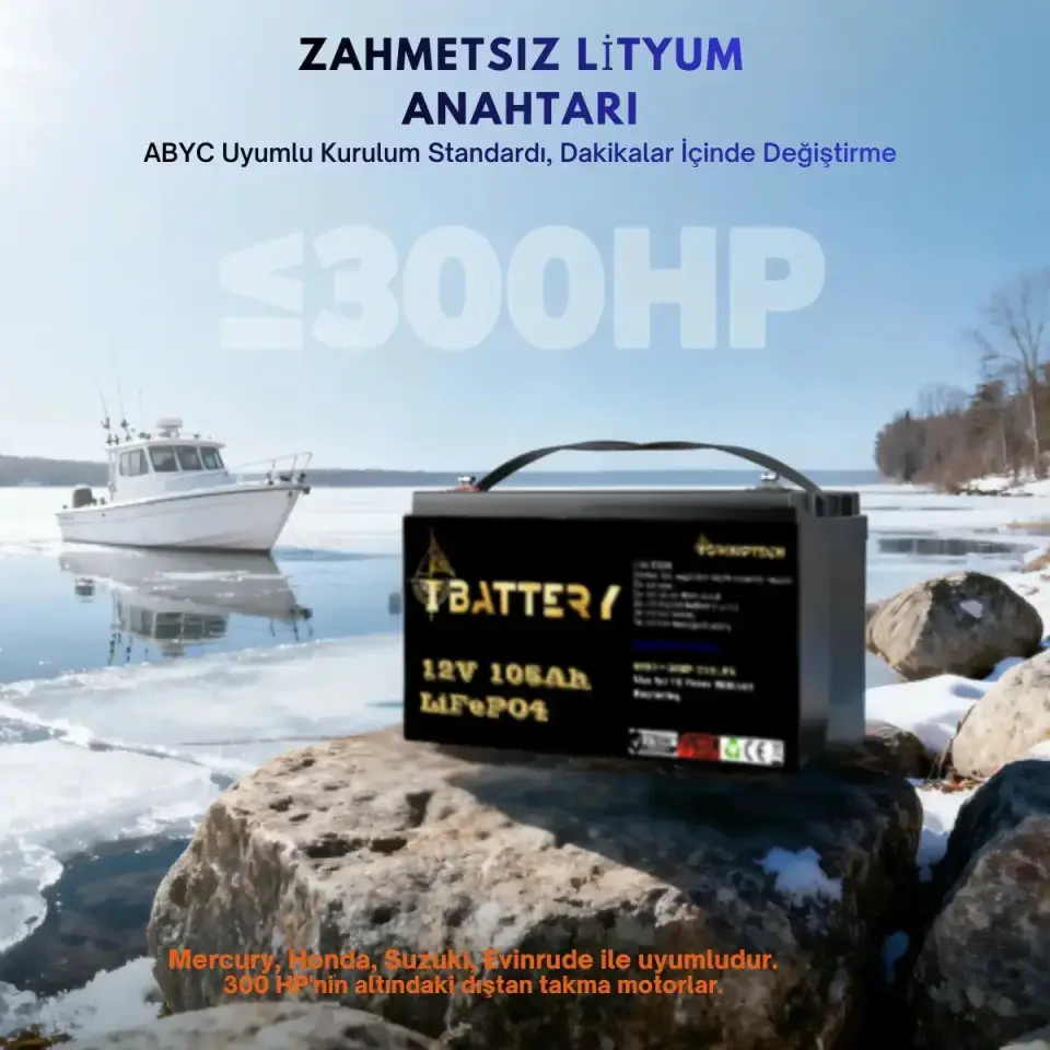 Ibattery 12V 105Ah LiFePO4 Çift Amaçlı Akü