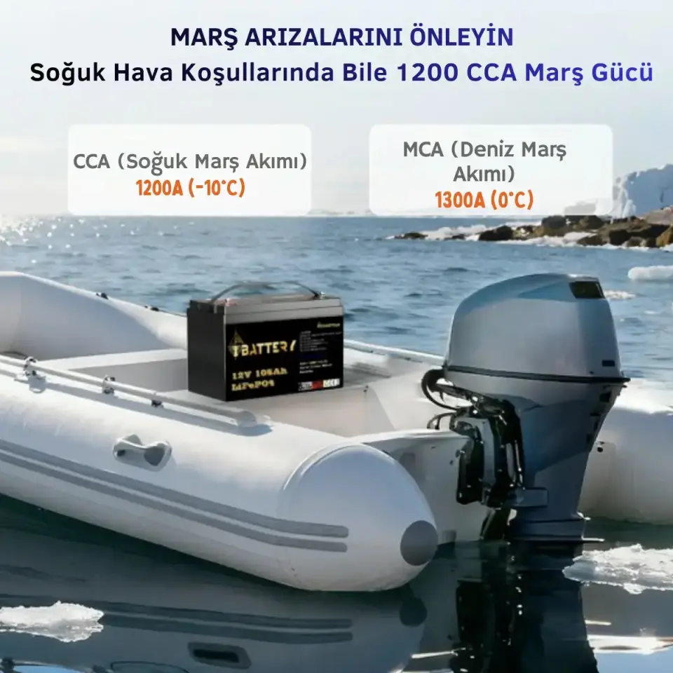 Ibattery 12V 105Ah LiFePO4 Çift Amaçlı Akü